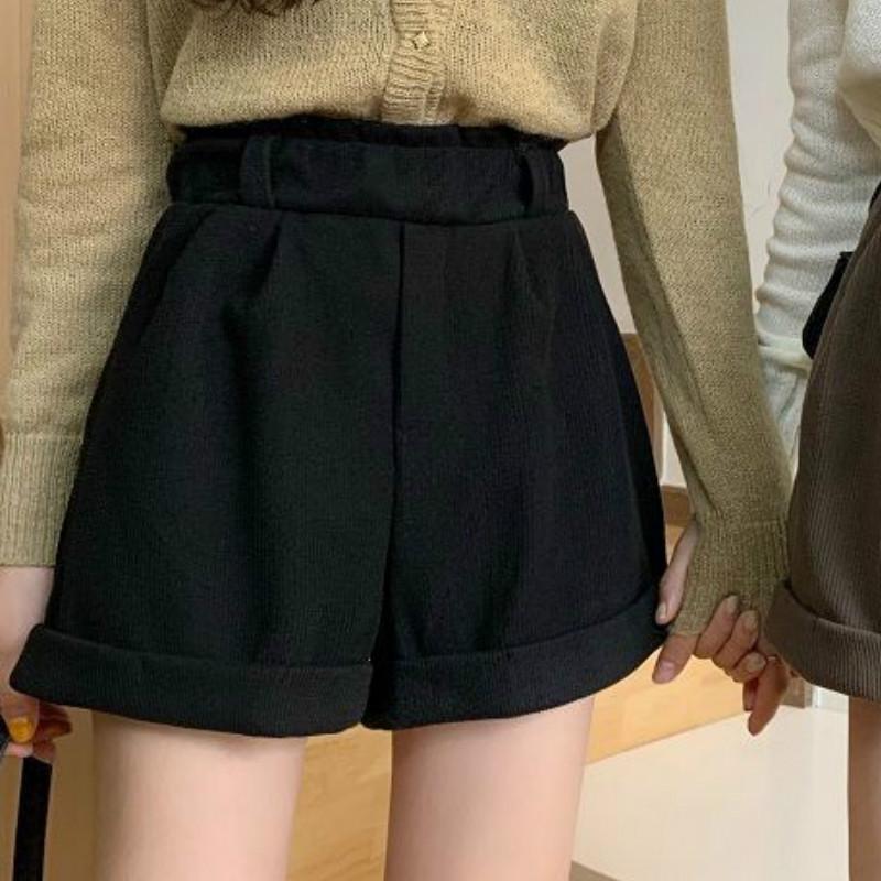 Quần Short Nữ Rời Lưng Thun Chắc Chắn Hợp Thời Trang Phong Cách Hàn Quốc Nữ Đơn Giản Mềm Giày Dạo Phố Tất Cả Trận Đấu Thanh Lịch Đại Học Mùa Thu