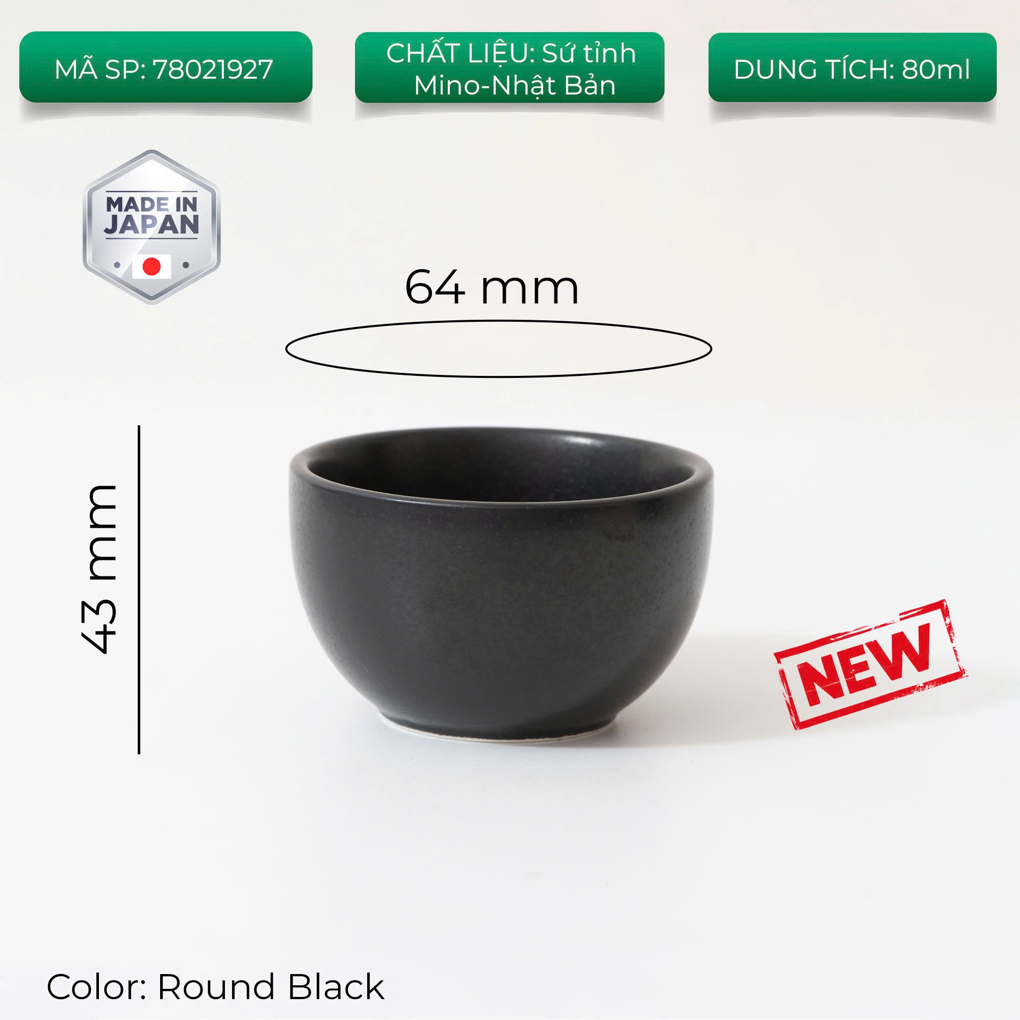 Ly sứ ORIGAMI Sensory Espresso Cup 80ml không quai