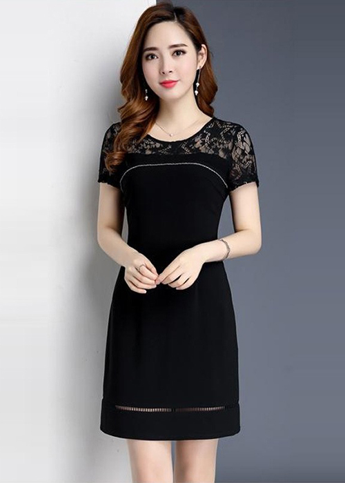 Đầm Suông Phối Ren Thời Trang