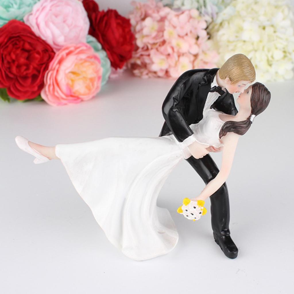 Bride and Groom Couple Figurine Wedding Celebration Decoration Cake Topper B