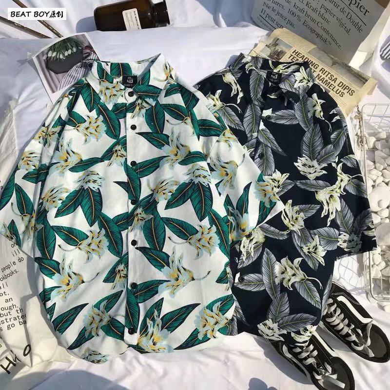 Áo sơ mi tay ngắn in hình hoa thời trang cá tính dành cho nam