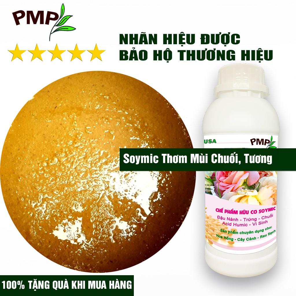 Combo 2 Chai Phân SOYMIC PMP Siêu Phân Bón Ủ Vi Sinh Từ Đậu Nành, Trứng, Chuối, Vi Lượng Cho Hoa Hồng, Rau Sạch