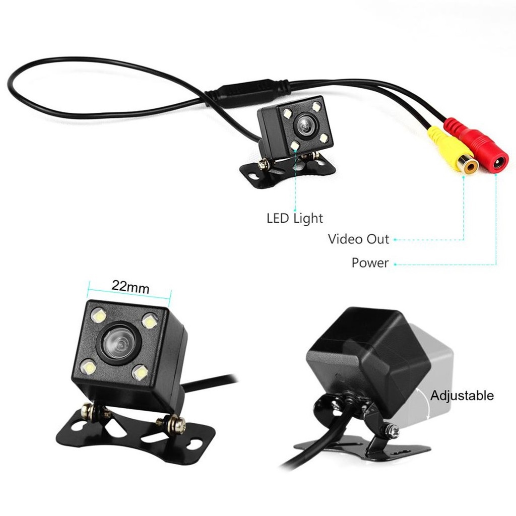 ROGTZ Camera Lùi Dành Cho Ô Tô Chống Nước 4 LED - Hàng Nhập Khẩu