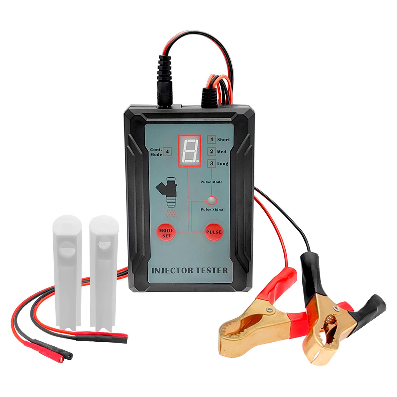 Fuel Injector Tester and Adapter for Diagnosis Cleaning of Injectors DIY Cleaning Tool Kits 12V/5V Switchable Short-circuit Protection