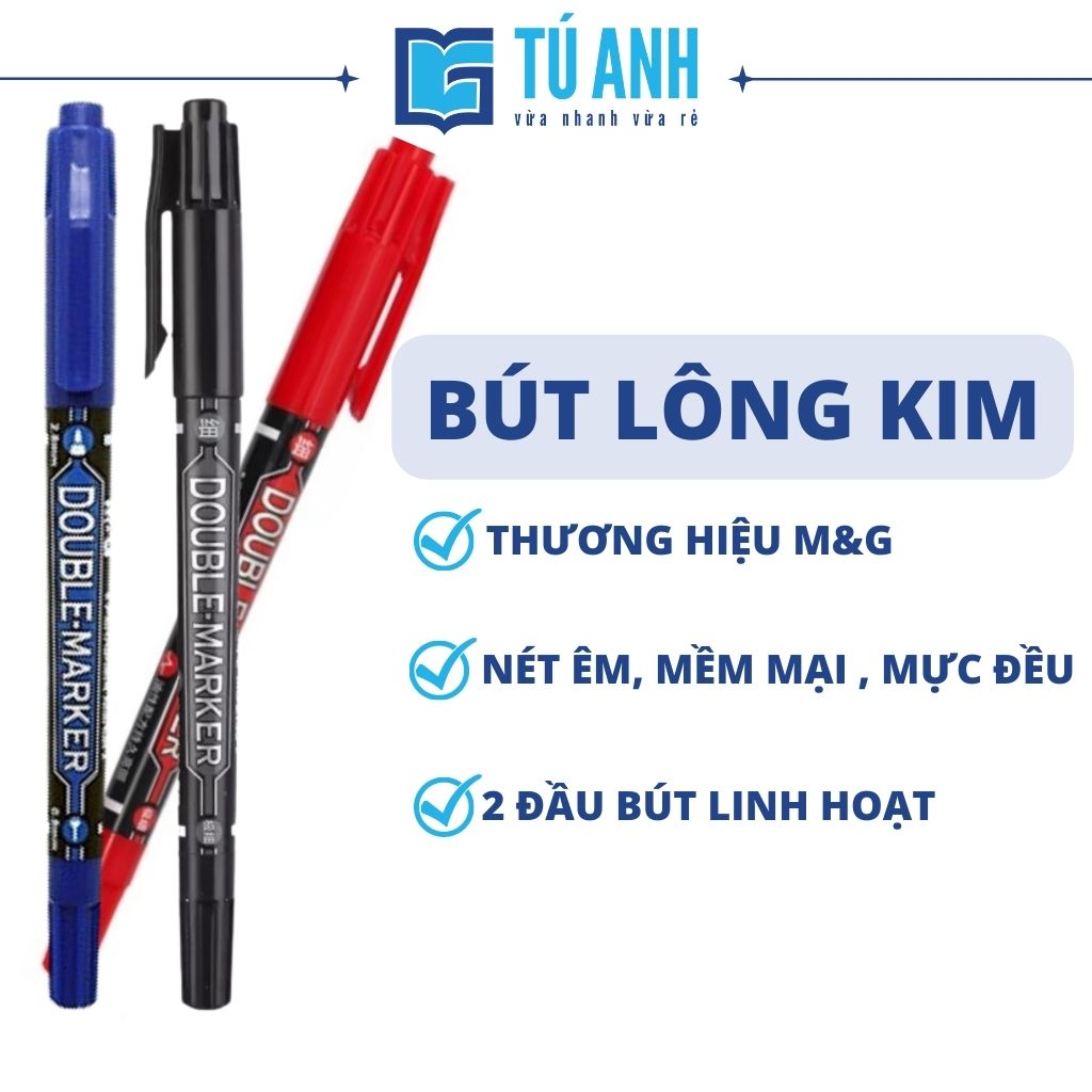 Bút dạ kính hai đầu M&amp;G - 2130 màu xanh