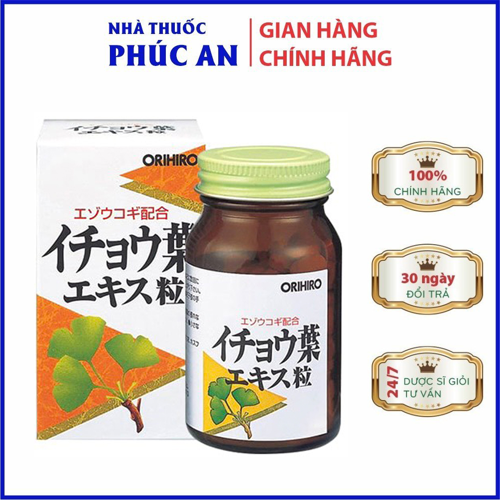 Viên uống bổ não, hổ trợ phòng ngừa tai biến, đột quỵ Ginkgo Biloba Orihiro Nhật Bản 240 viên