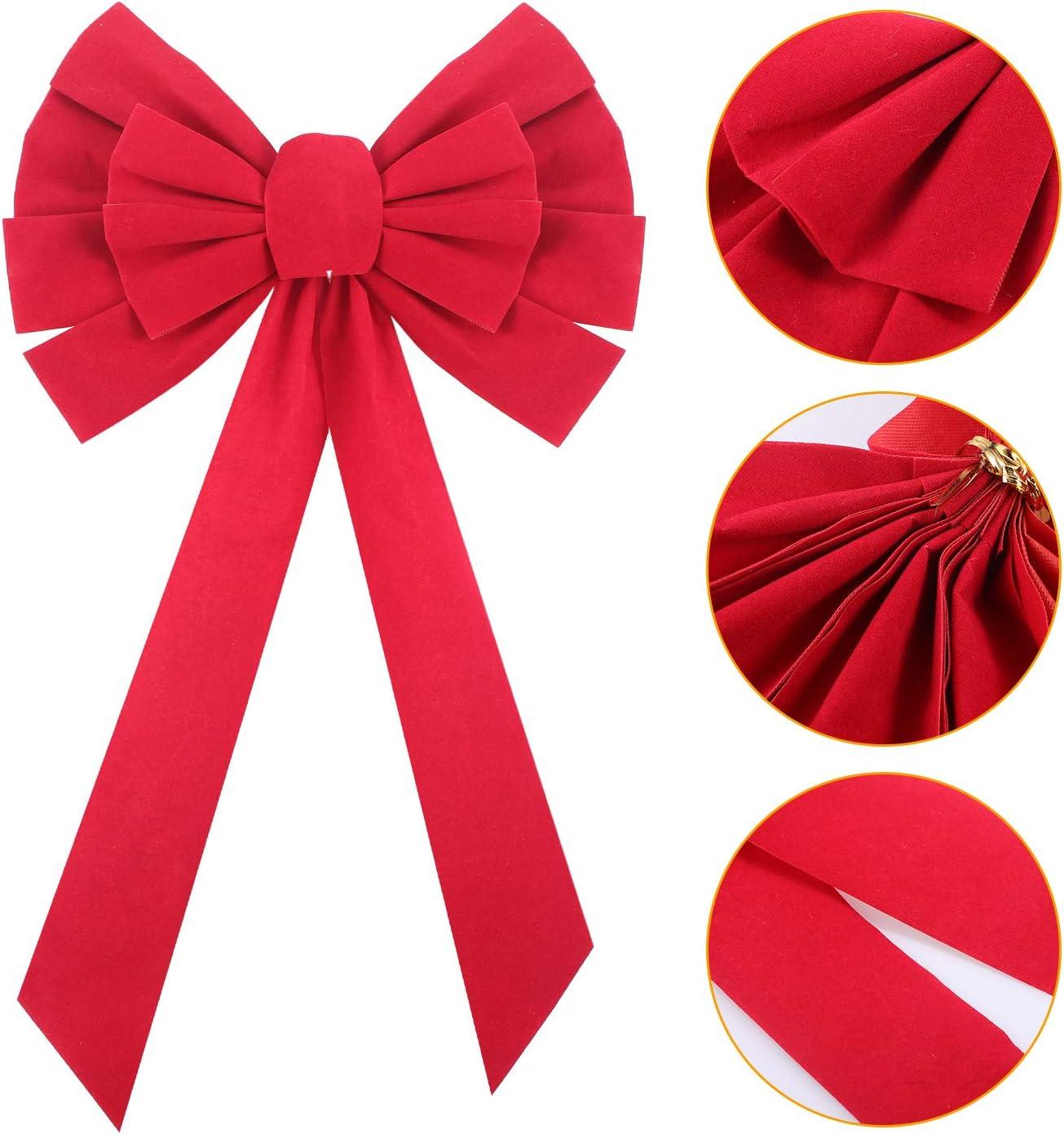 6 Cái Nơ Nhung Đỏ Lớn Nơ Giáng Sinh Ngày Lễ Giáng Sinh Treo Cung để Trang Trí Vòng Hoa Giáng Sinh hoặc Cây Topper Trang Trí Trong Nhà và Ngoài Trời