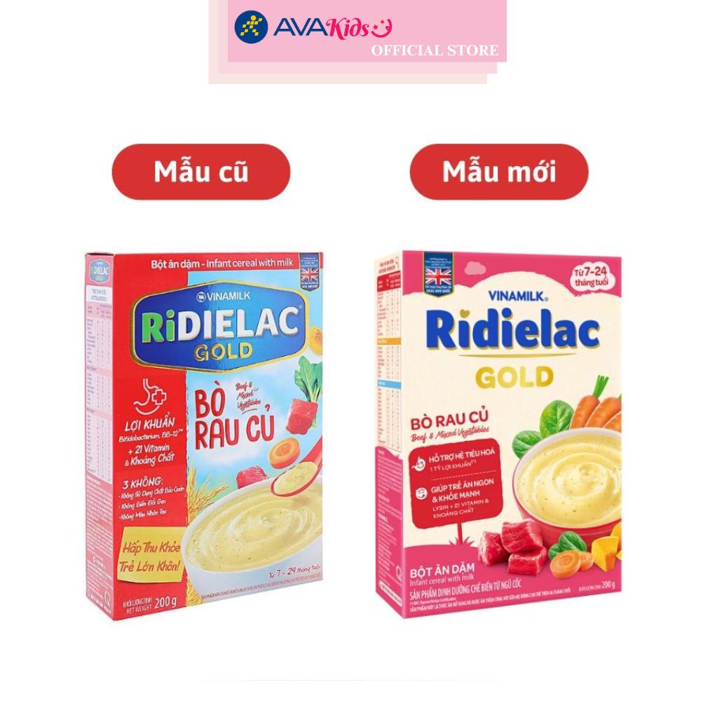 Bột ăn dặm Vinamilk RiDielac Gold bò, rau củ hộp 200g (7 - 24 tháng)