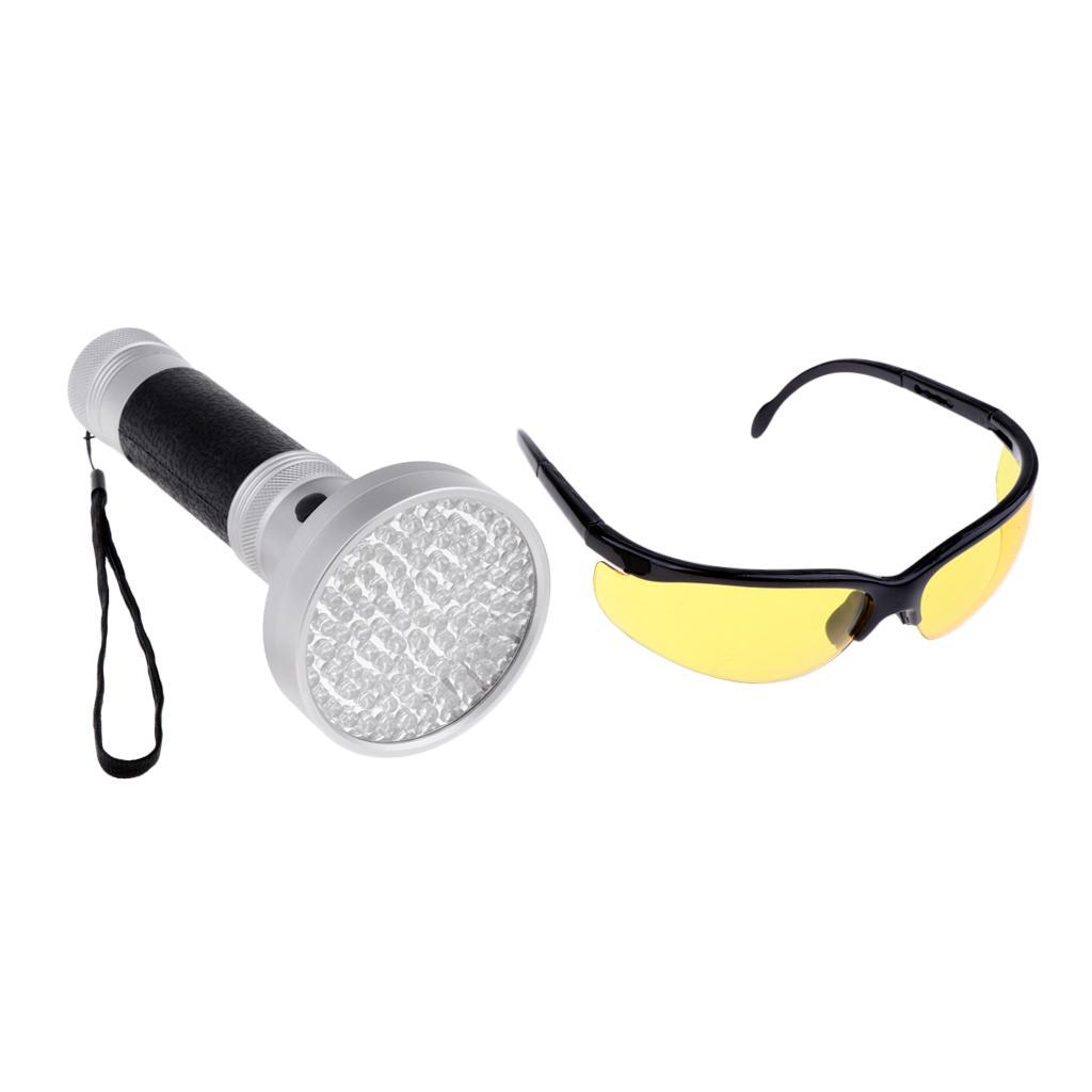 395NM 100 LED UV Flashlight + Protect Goggles