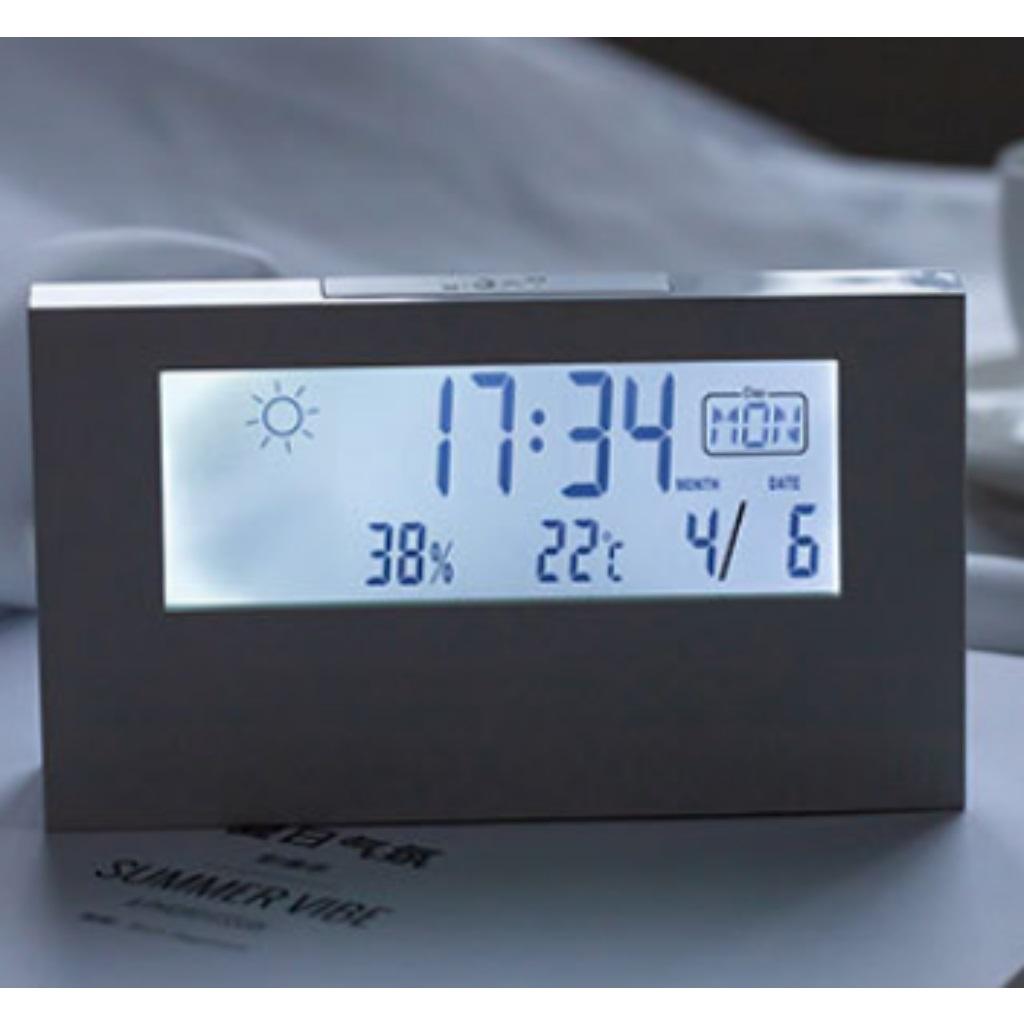 Đồng hồ để bàn điện tử, đồng hồ báo thức led đo nhiệt độ độ ẩm hiển thị ngày tháng thời tiết Kaka Decor