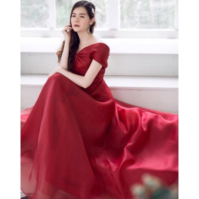 ĐẦM MAXI DẠ HỘI BẸT VAI GỢI CẢM -MS51Y- Size M/L đến 57kgMM MM