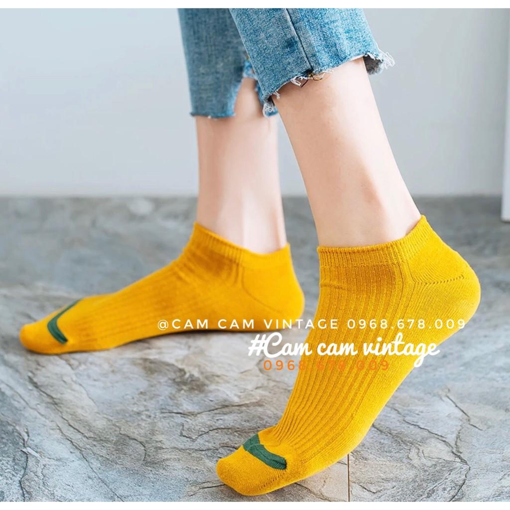 TẤT NGẮN CỔ NAM VỚ NGẮN CỔ NỮ TẤT VỚ VINTAGE CỔ NGÁN CÓ SỌC