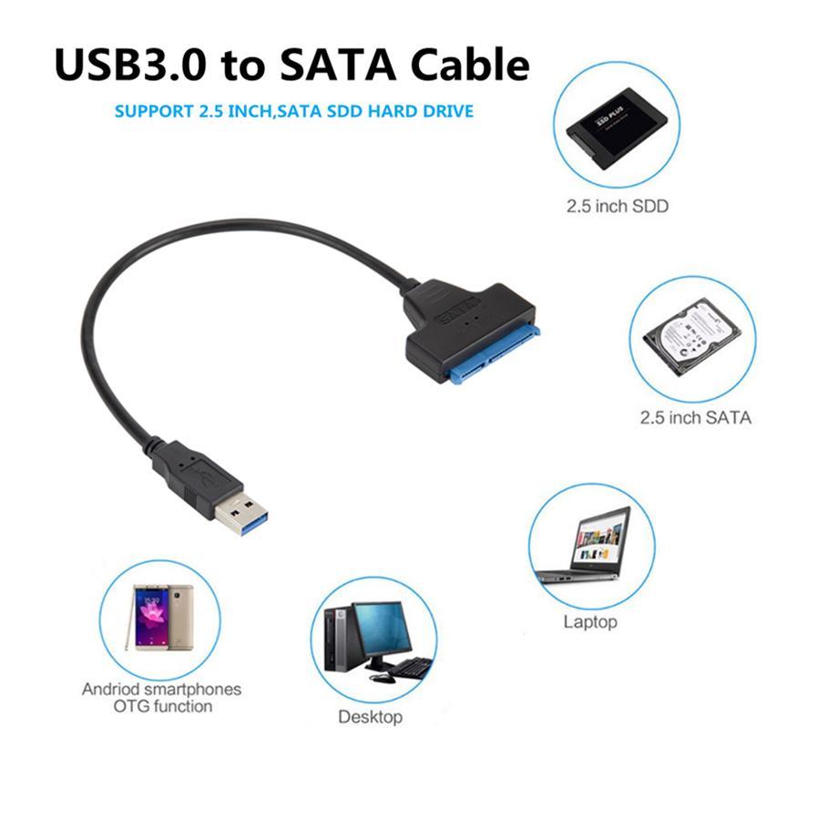 USB 2.0 3.0 SATA 3 Cable Sata To USB 2.0 Adapter Up To 6 Gbps Support 2.5 Inch External HDD SSD Hard Drive 22 Pin Sata III Cable