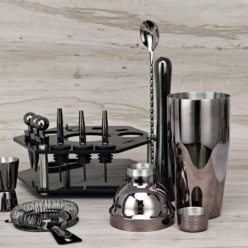 Bộ 14 Dụng Cụ Làm Đồ Uống Cocktail Bằng Thép Không Gỉ