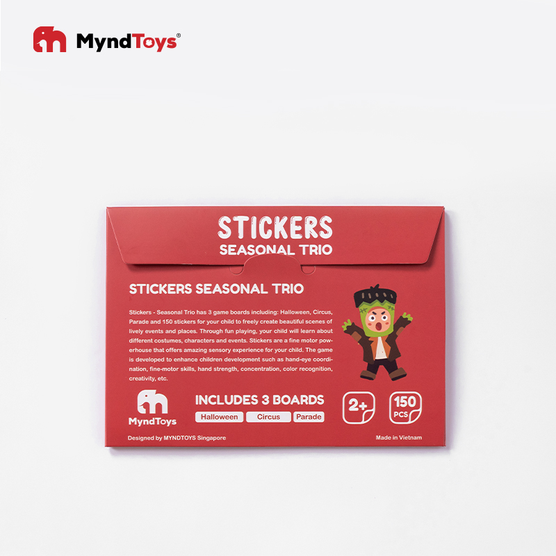 Bộ Tranh Dán Sticker Cho Bé Gồm 3 Tranh Nền và 150 Stickers - MyndToys Singapore