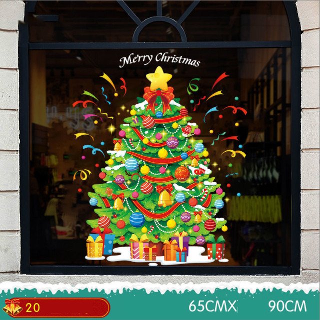 Decal trang trí Noel hít tĩnh điện - Cây thông phụ kiện Noel đáng yêu