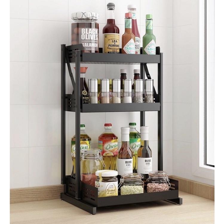 Kệ đựng gia vị 3 tầng gấp gọn để đồ nhà bếp đa năng thông minh_Nutosan