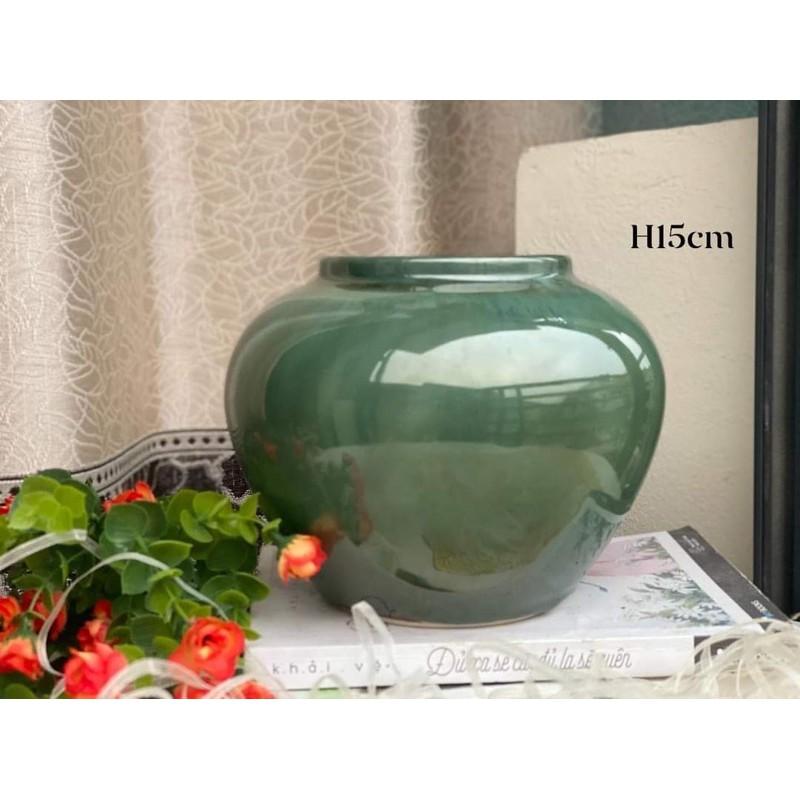 Bình cắm hoa men hỏa biến, dáng vo vuốt thủ công. Gốm sứ Bát Tràng