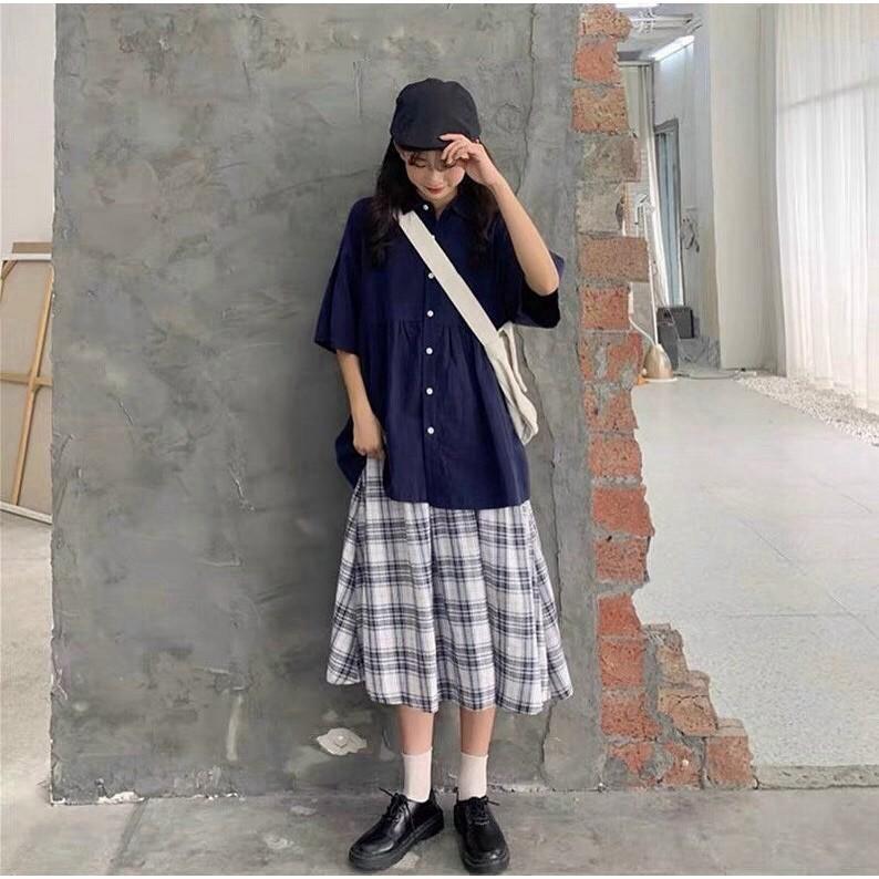 Chân váy kẻ sọc basic siêu dễ thương thời trang hàn quốc - Váy Xinh