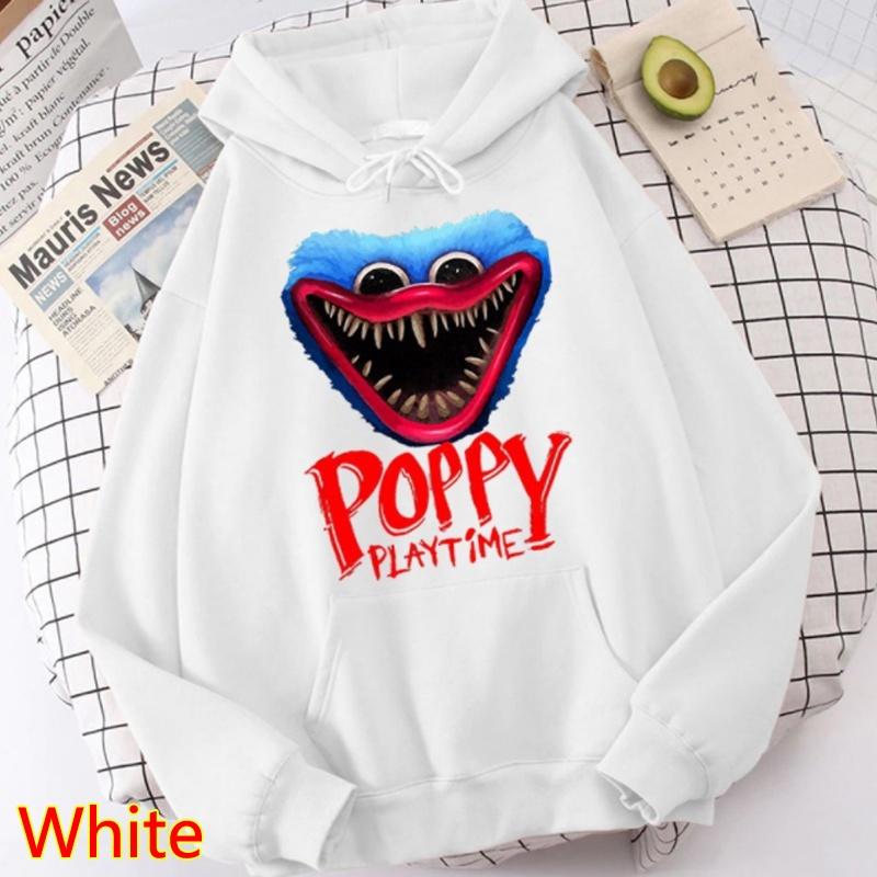 Áo Hoodie game Poppy Playtime Huggy Wuggy màu trắng cực chất giá rẻ