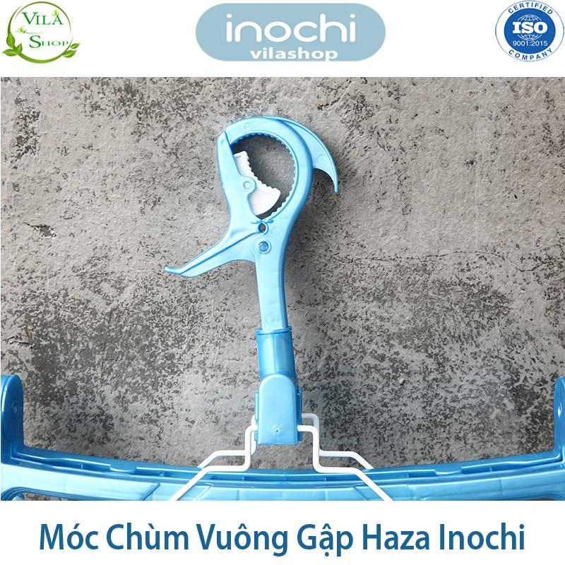 Móc Chùm Phơi Quần Áo, Móc Chùm Vuông Gập Haza, Móc Quần Áo Trẻ Em Nhựa Cao Cấp Inochi