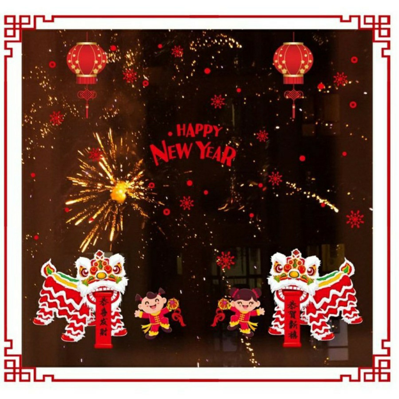 DECAL TRANG TRÍ TẾT - ĐOÀN LÂN SƯ RỒNG