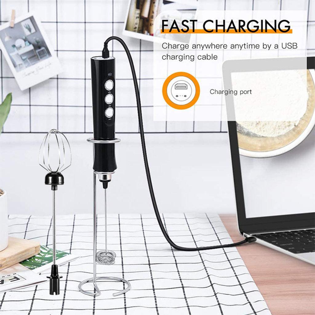 Không Dây Bọt Sữa Sạc USB Máy Xay Sinh Tố Cầm Tay Cho Cà Phê Đánh Uống Phối Matcha Cappuccino Chocolate Nóng