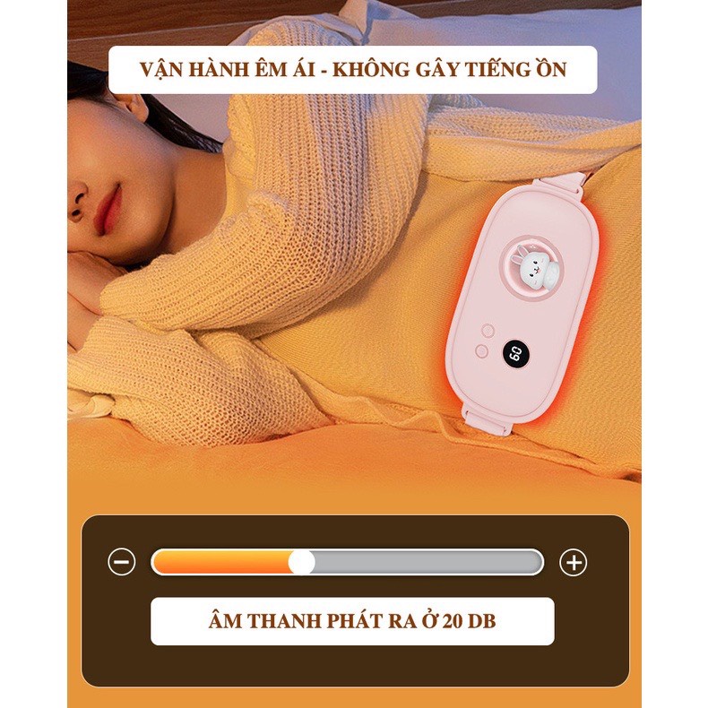 Đai chườm nóng và massage bụng giảm đau bụng kinh nguyệt cho nữ đến kì với 3 mức độ nóng cực nhanh và massage  tiện lợi, Thời Lượng Pin Dài Mới Nhất 2024 - Hàng chính hãng