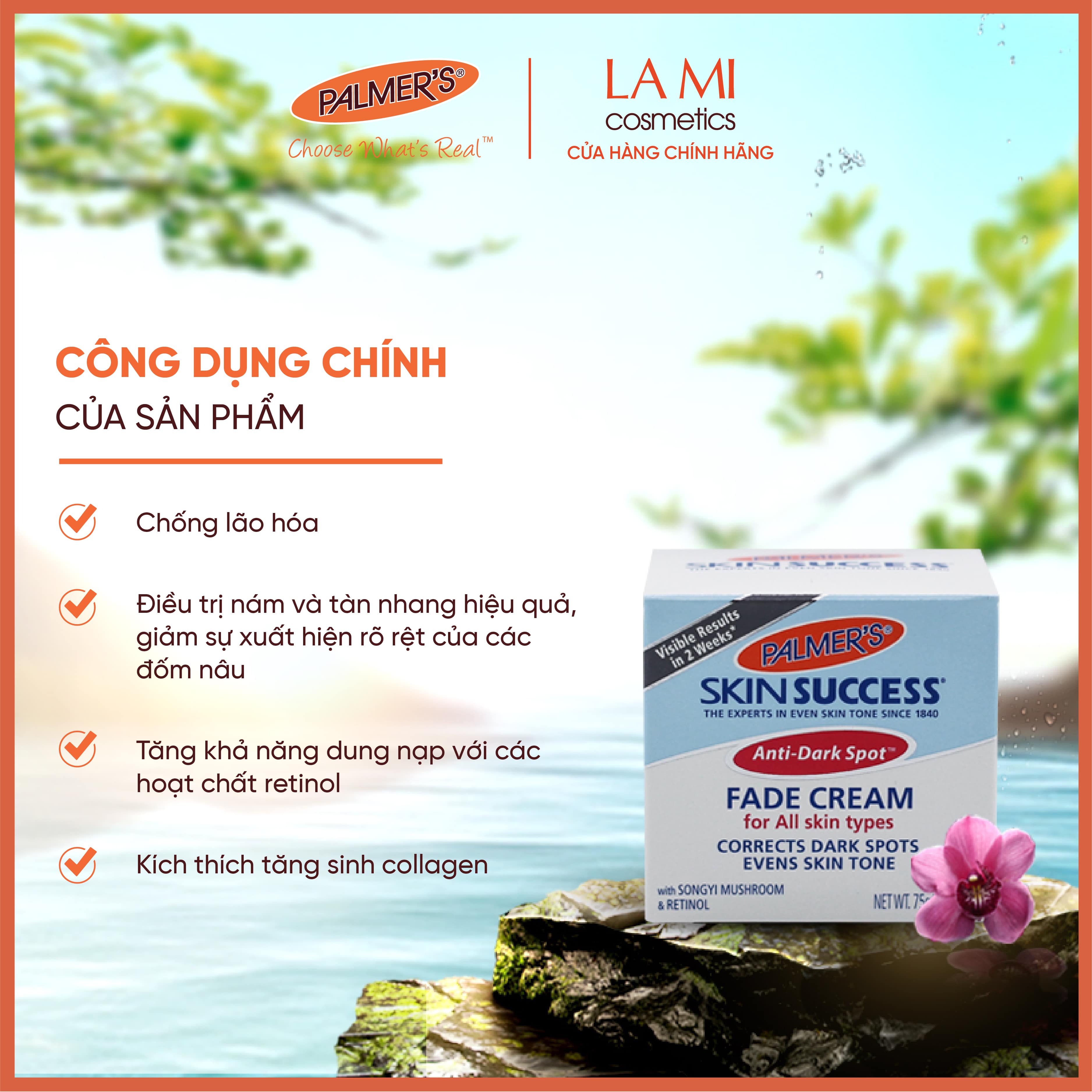 Kem dưỡng trắng sáng da ban ngày, mờ thâm nám, tàn nhang Palmer's (Cho mọi loại da) 75g