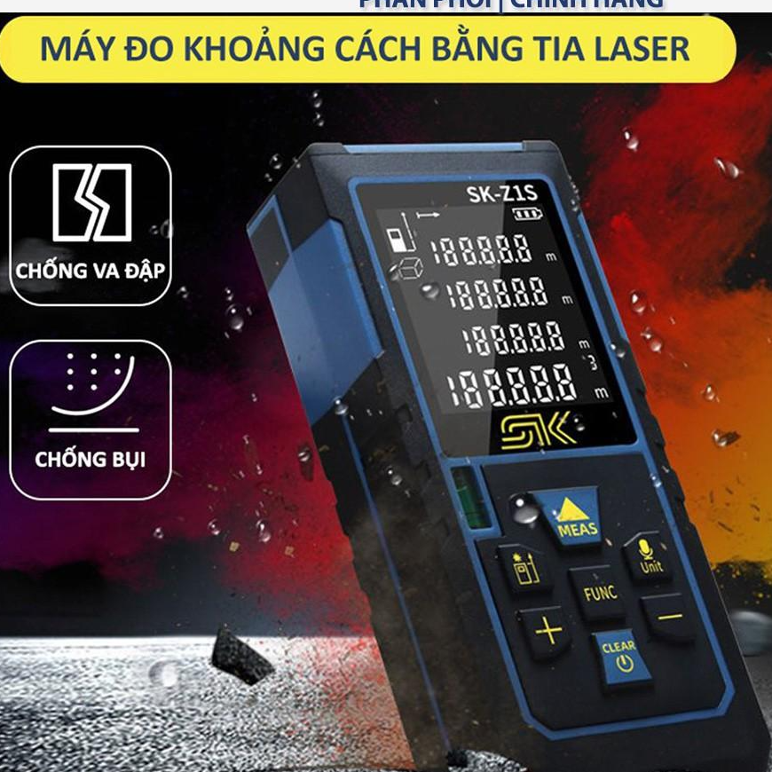 Máy Đo Khoảng Cách bằng tia laser LOẠI 40M, thước đo được nhanh diện tích, thể tích, đổi đơn vị tiện lợi