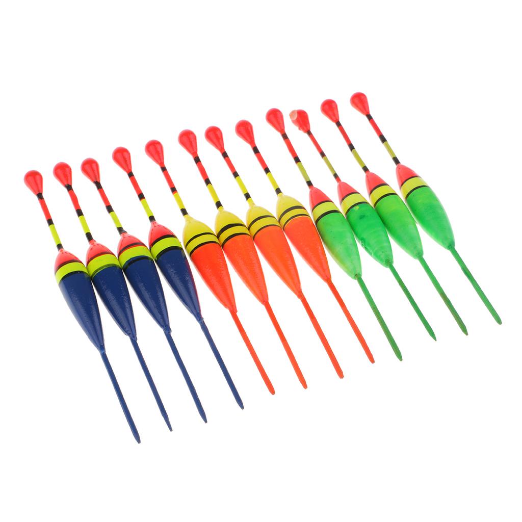 12pcs Fishing Wood Floats Bobbers Buoy Carp Coarse Ice Fishing Accessories