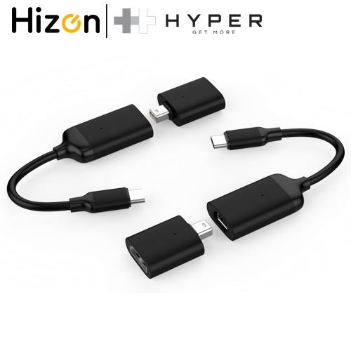 Cổng Chuyển Hyperdrive USB-C To 4K60HZ HDMI &amp;amp; MINI Displayport (BLACK) Hàng Chính Hãng