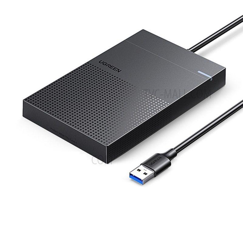 Hộp đựng ổ cứng 2,5 inch SATA3 USB 3.0 tốc độ truyền 5Gbs Cáp liền Ugreen 30719 50CM 6TB Màu Đen CM471 Hàng chính hãng