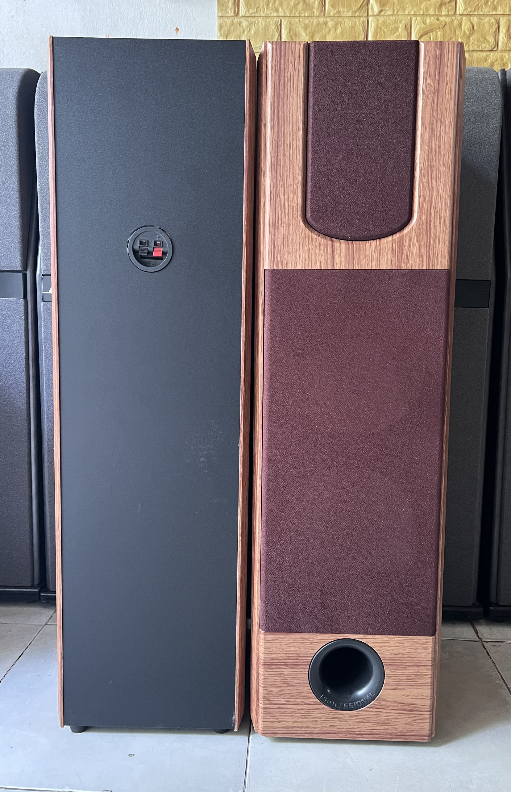 Vỏ thùng loa đứng 2 tấc 2 bass 20 và 2 chép 10cm Hải Triều