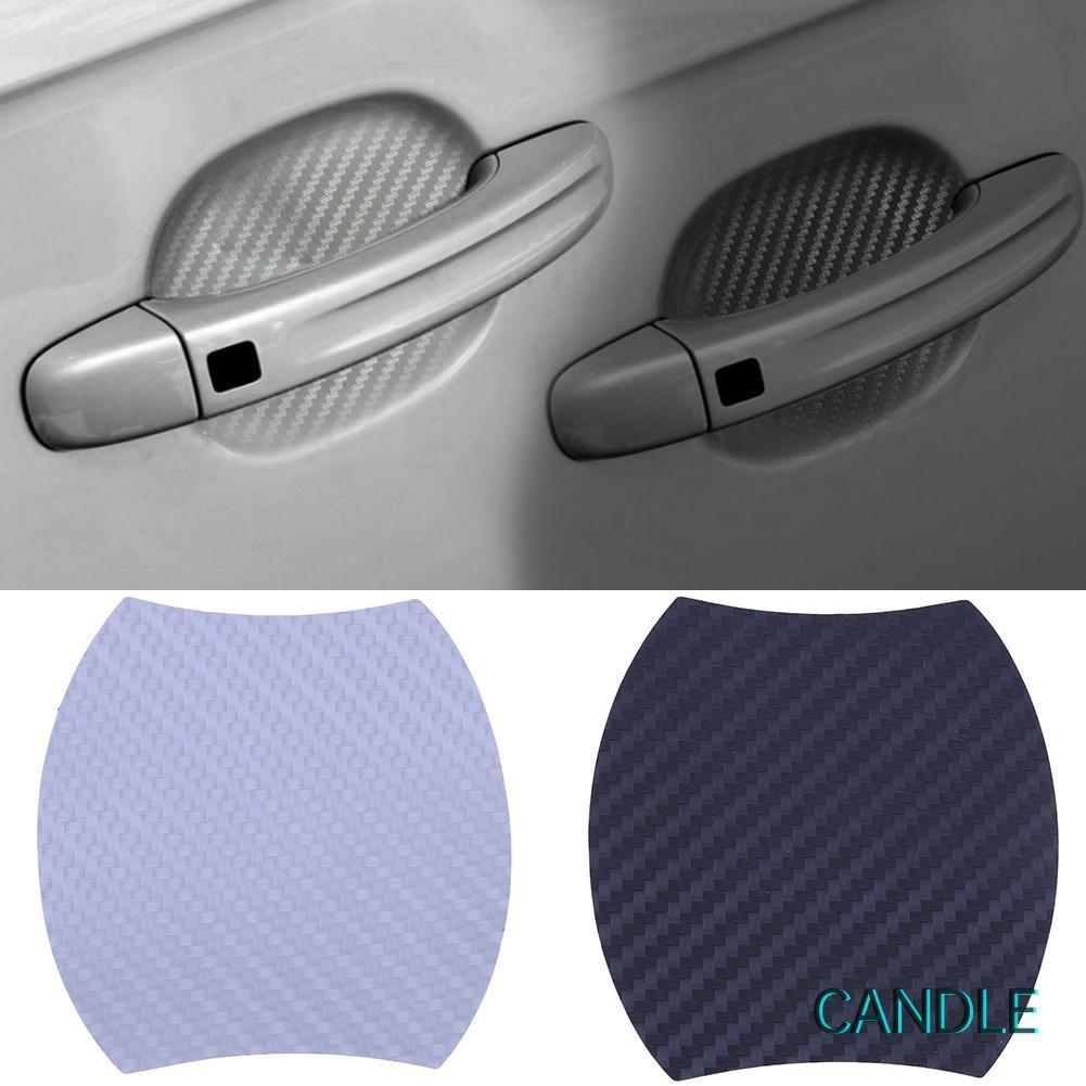 Bộ 4 Miếng Dán Sợi Carbon Chống Trầy Cho Tay Nắm Cửa Xe Hơi