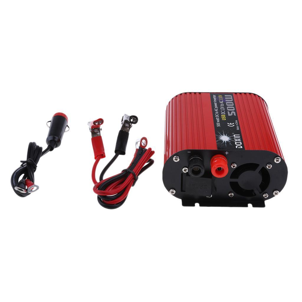 Car 500W Power Inverter 12V to 110V Modified Sine Wave Dual USB Converter