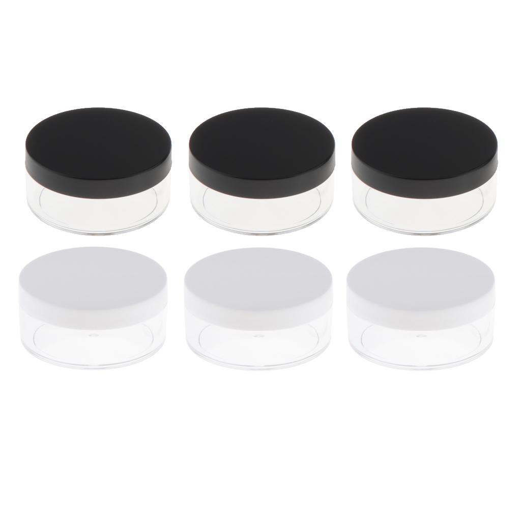 6pcs Empty Loose Powder Container Compact Powder Puff Case DIY Cosmetic Box