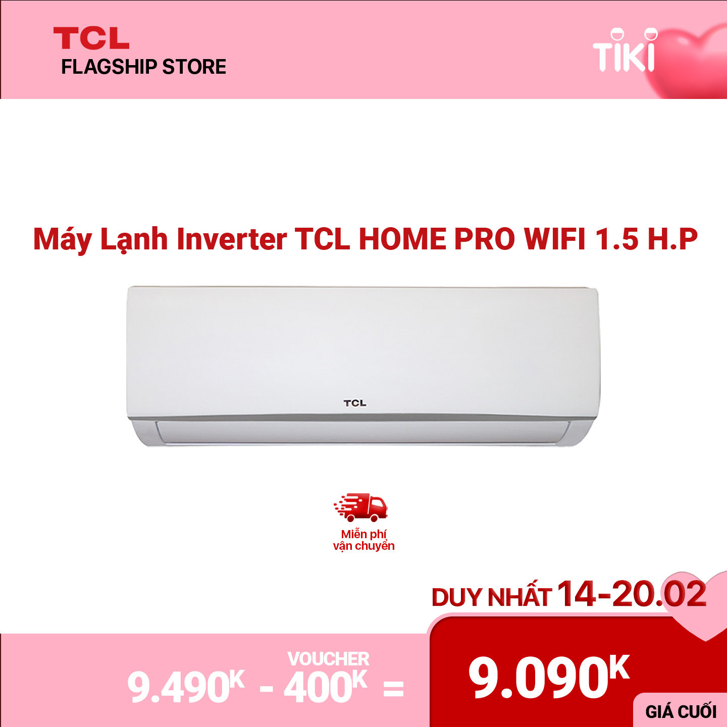 Máy lạnh Inverter TCL TAC-13CSD/XA66-WI - 1.5 HP - 12.000 BTU công nghệ Turbo - Hàng chính hãng