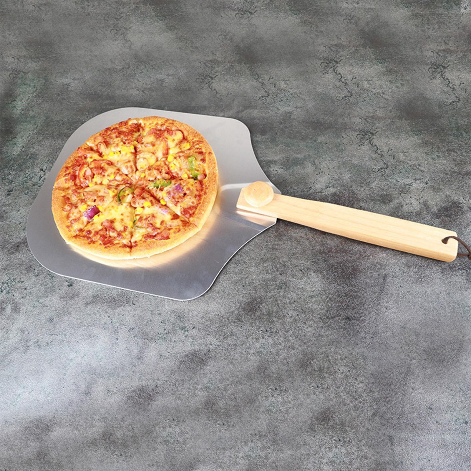 Pizza Peel Pizza Paddle with Cutter, 12 inch Width Wooden Handle Pizza Spade, Pizza Oven Accessory for Bread, Burgers, Cakes, Restaurant Condo