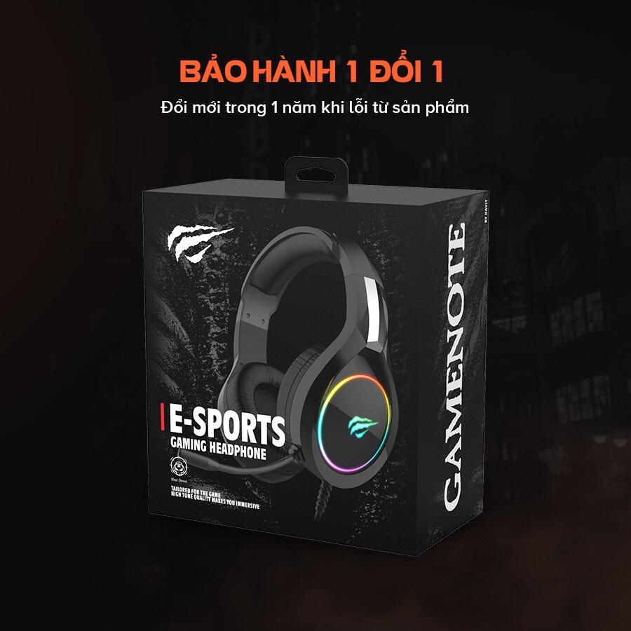 Tai Nghe Gaming Headphone HAVIT H2232D, Driver 50, Đèn RGB, Mic Khử Ồn, Đa Tương Thích - Hàng Chính Hãng