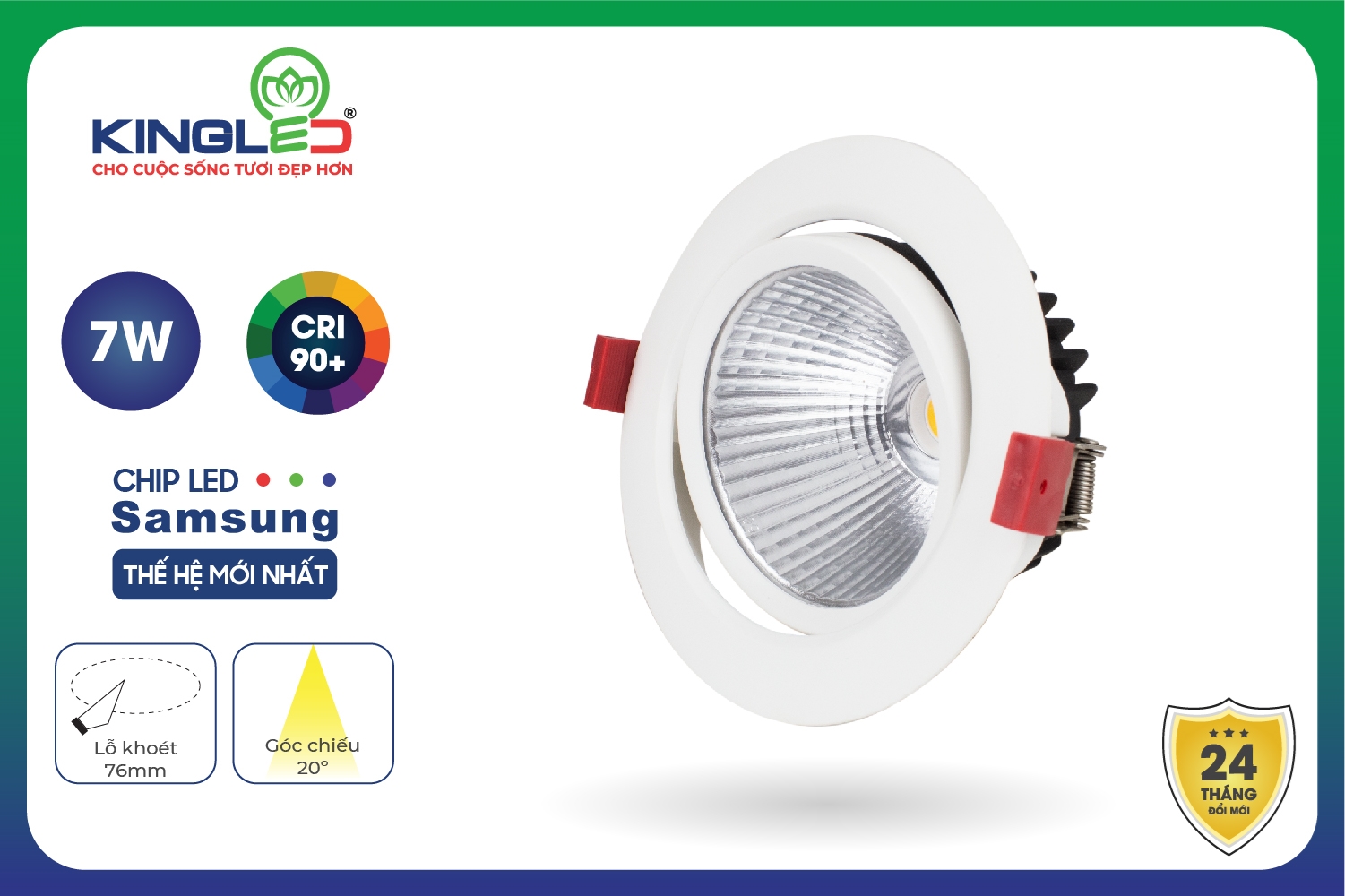 Đèn LED Âm Trần Chiếu Rọi Opal Spotlight KINGLED