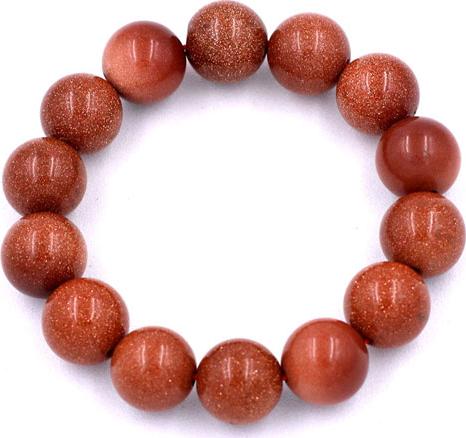 Vòng tay chuỗi hạt Đá Kim Sa 14 ly 15 hạt - hợp mệnh Kim, mệnh Thổ