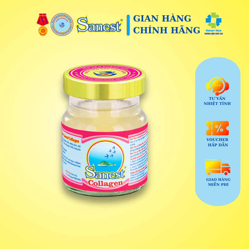 [Combo 30 lọ] Nước Yến sào Khánh Hòa Sanest Collagen đóng lọ 70 ml