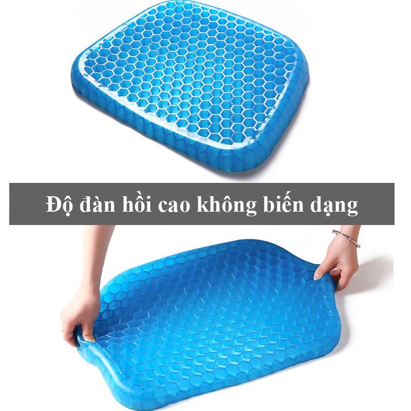 Đệm Ngồi Chống Mỏi 3D 2 Lớp Thoáng Khí - Chống Đau Mỏi Lưng - Đệm Gel Tổ Ong Đàn Hồi Lót Ghế