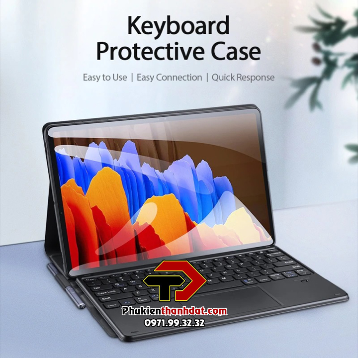 Bao da dành cho SamSung Galaxy Tab S7 FE, S8+ Plus, S7+ Plus kèm bàn phím bluetooth Dux Ducis có bàn di chuột TrackPad - Hàng nhập khẩu