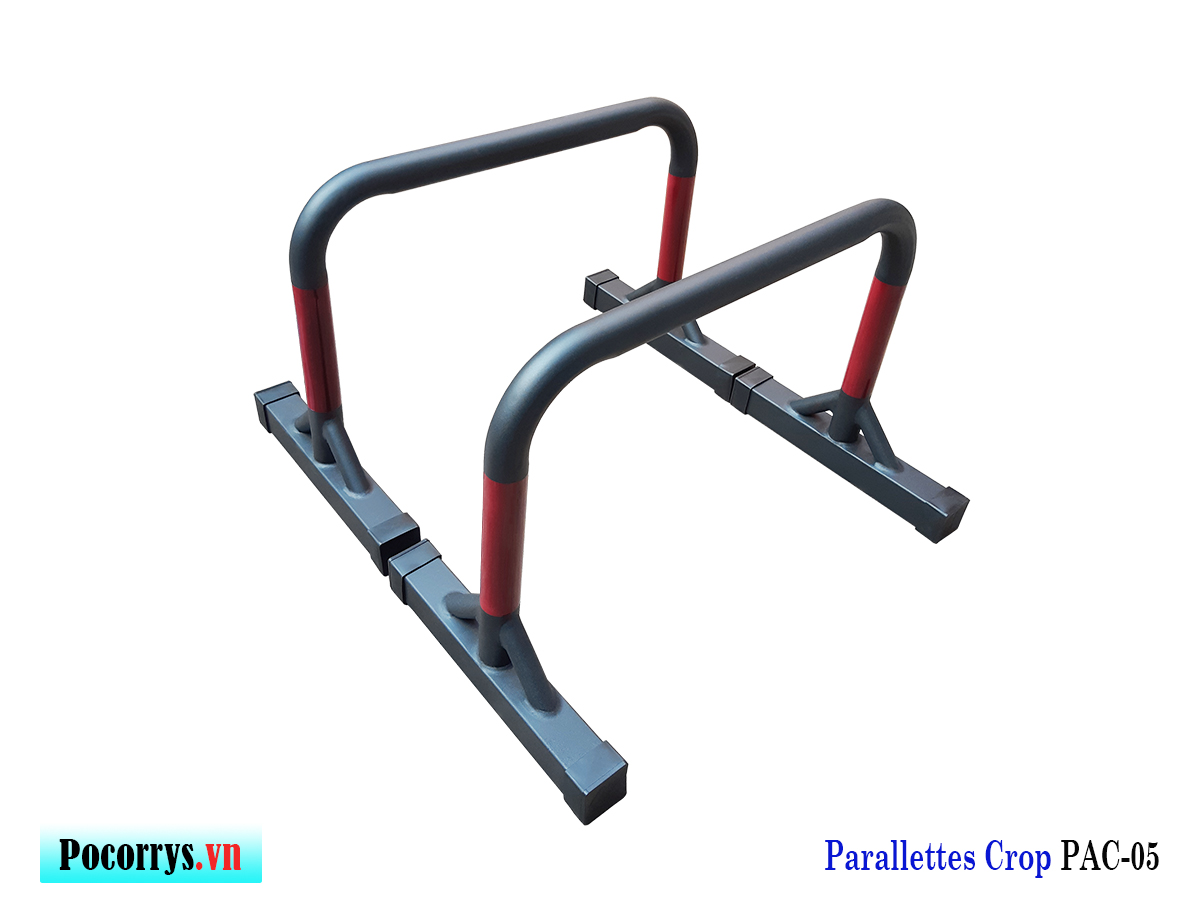 Combo 3 bộ Xà kép, Dụng cụ chống đẩy, Parallettes Pocorrys 05, Màu đen sọc đỏ