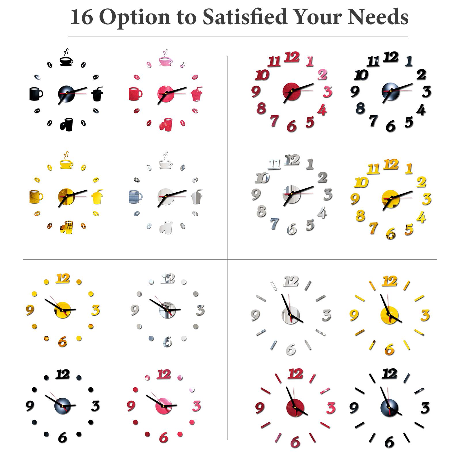 Bộ đồng hồ dán tường DIY, thiết kế độc đáo, trang trí cho gia đình