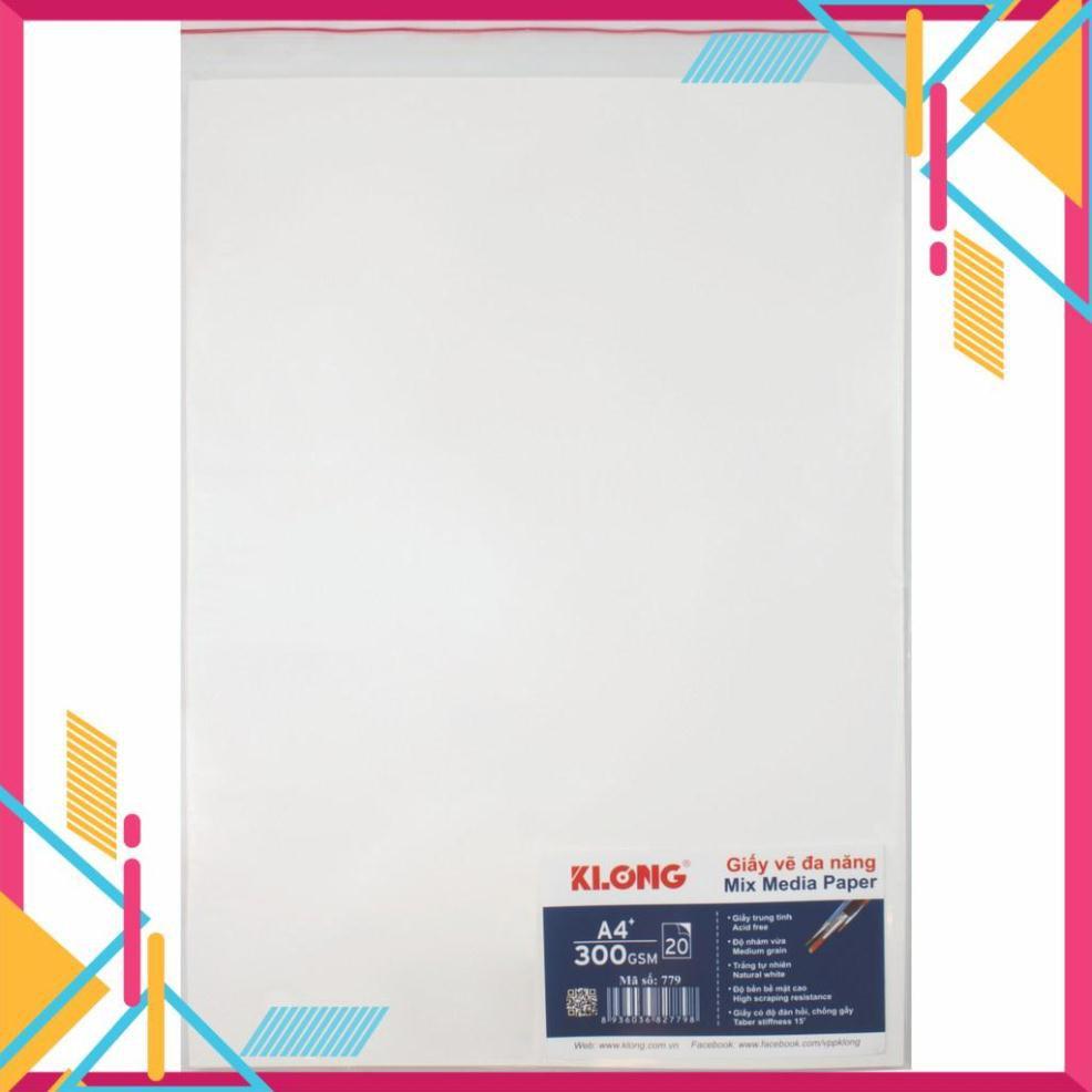 Giấy vẽ KLONG A4+ - 300 GSM - 20 tờ/tập; MS: 779