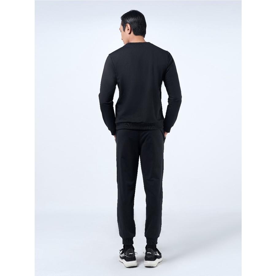 Bộ nỉ nam OWEN màu đen, bộ mặc nhà Thu đông dành cho nam chất liệu cotton cao cấp mã BMN221188