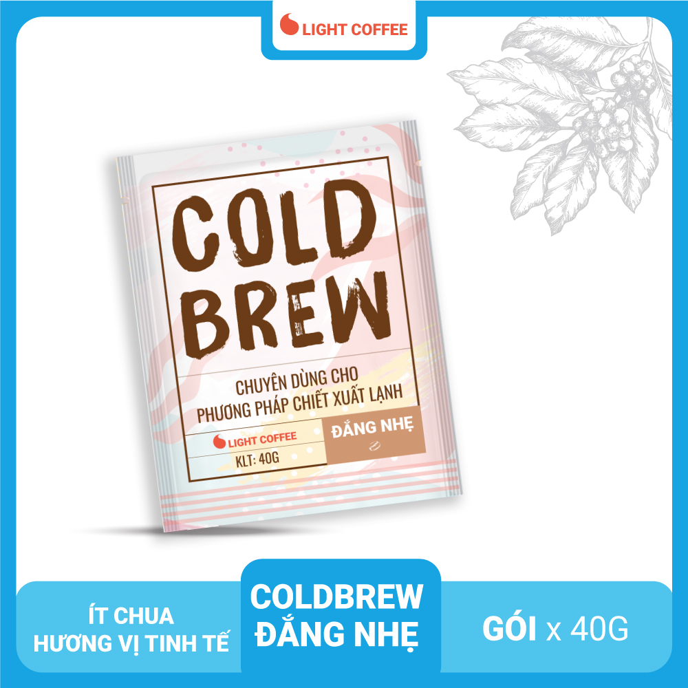 Cà phê pha Cold brew Light Coffee đắng ít - túi 40gr